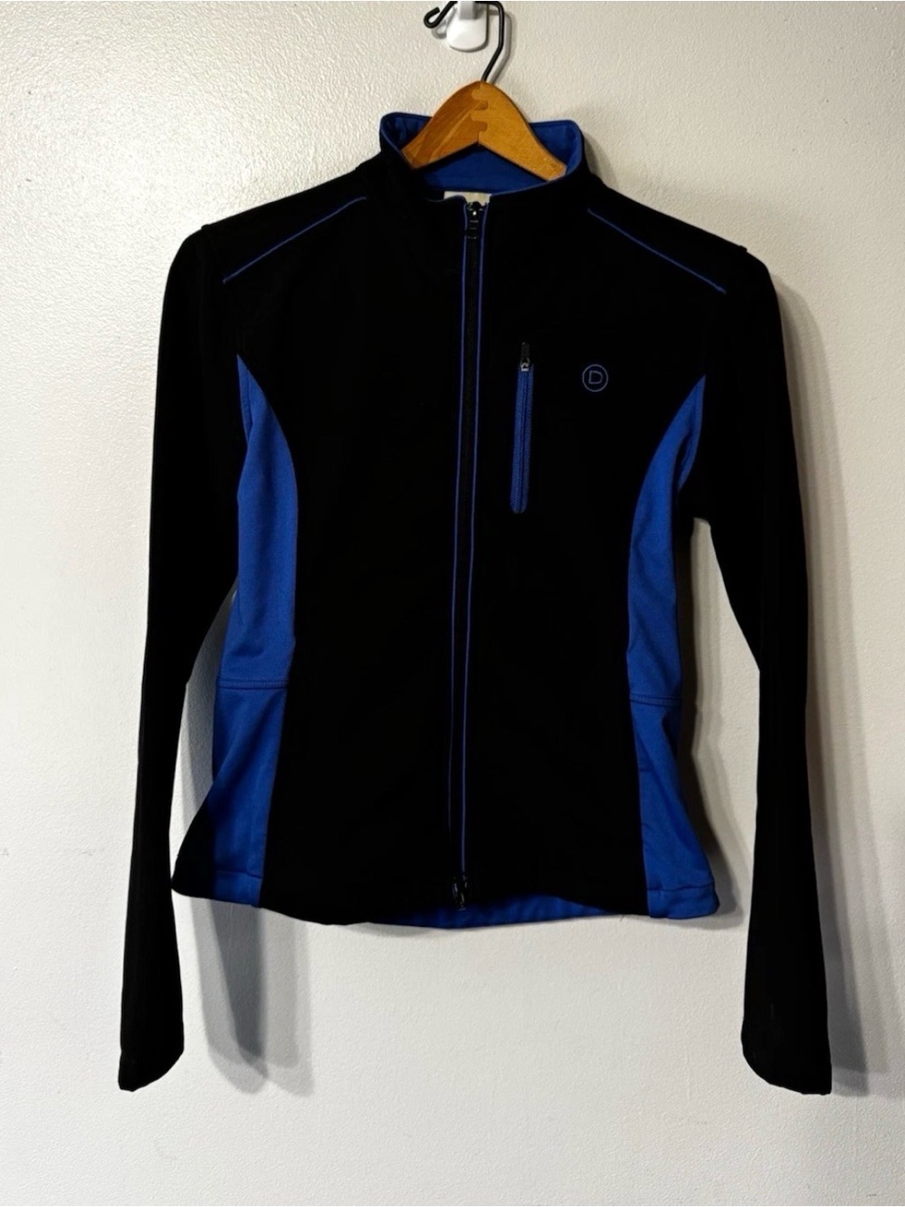 Dublin Women’s Small Black Blue Softshell Equestrian Riding Jacket